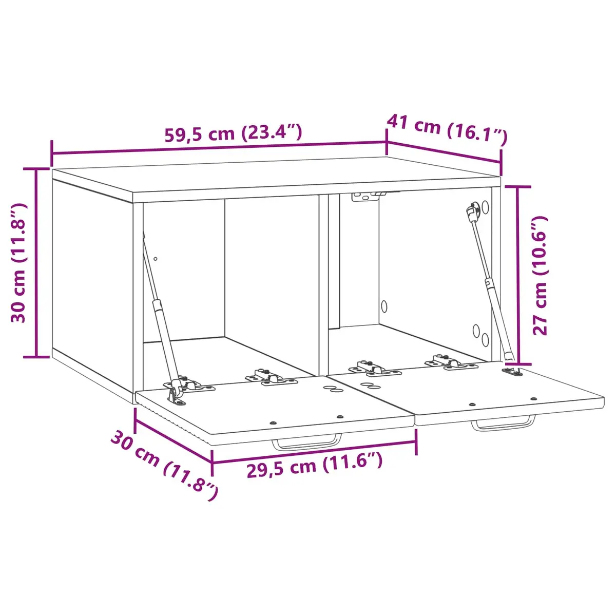 Wall-Mounted TV Cabinet in White