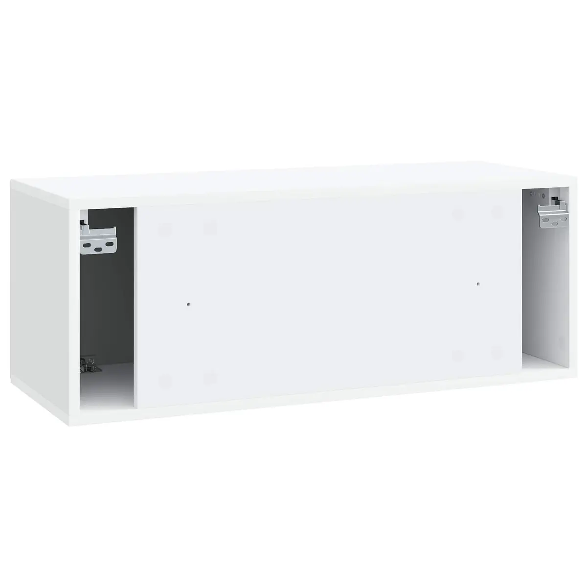 Wall-Mounted TV Cabinet White 78.5 x 31 x 30cm Modern Storage Unit with 90° Swing Doors