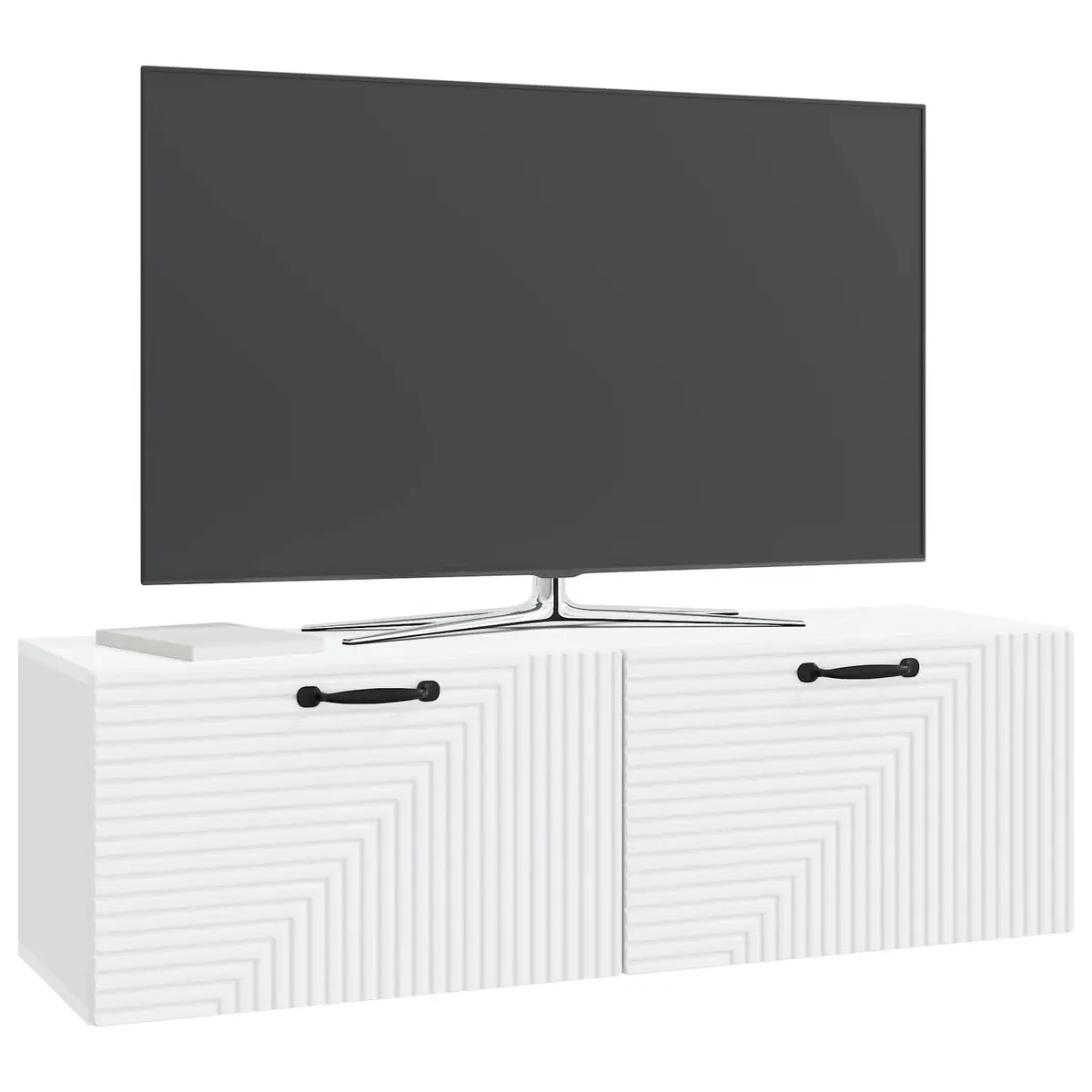 Wall-Mounted TV Cabinet White Modern Living Room Storage Unit 98 x 31 x 30 cm