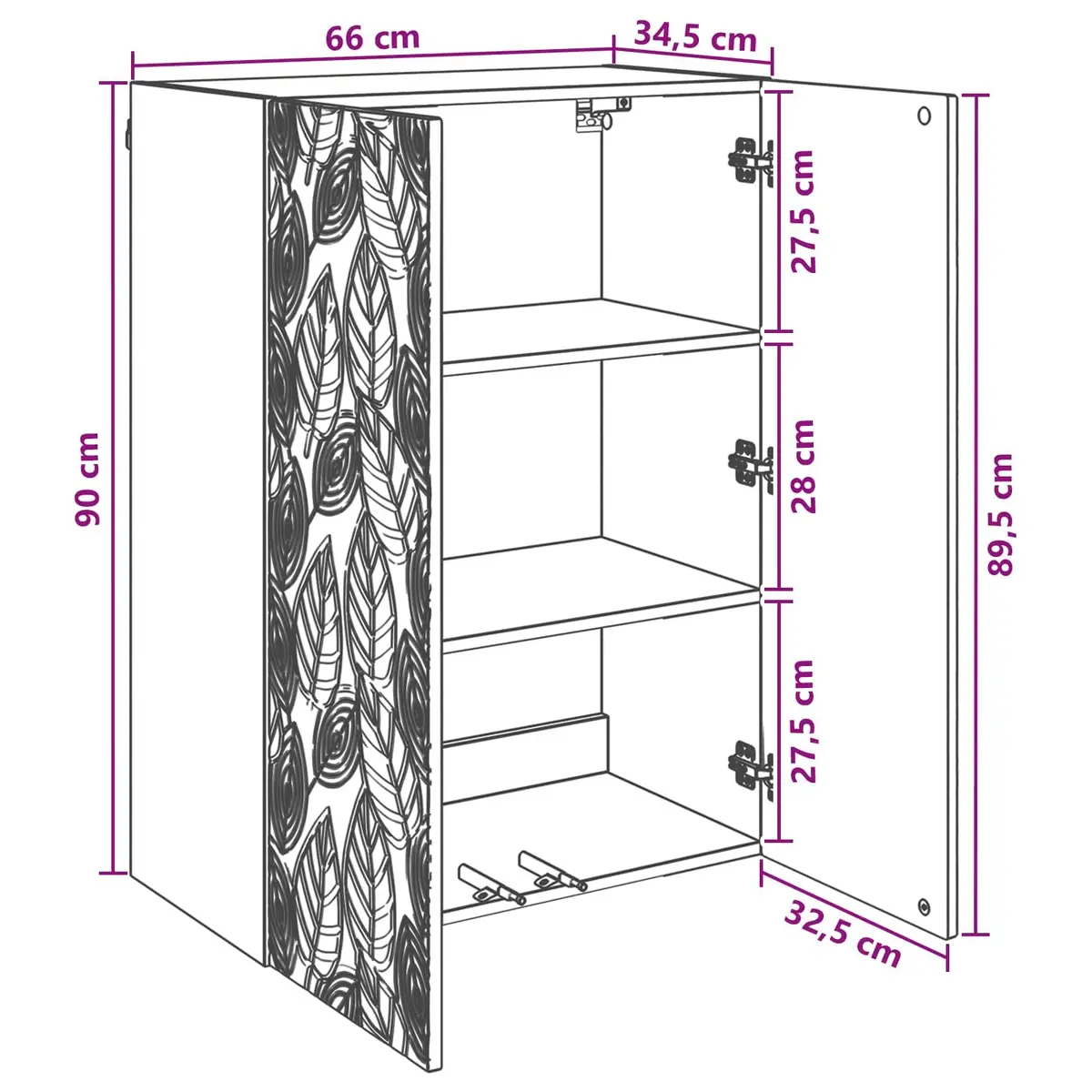 Wall-Mounted Storage Cabinet White Modern Home Office Garage Organization