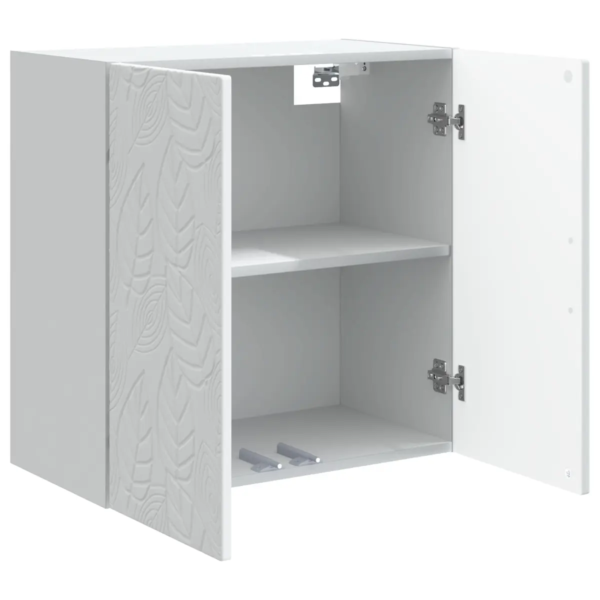 Wall-Mounted Storage Cabinet White 59x31x60cm Engineered Wood Organizer