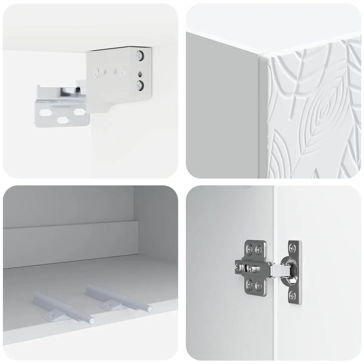 Wall-Mounted Storage Cabinet White 59x31x60cm Engineered Wood Organizer