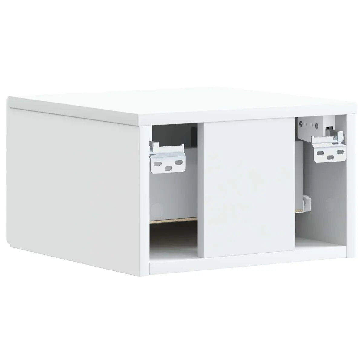 Wall-Mounted Bedside Cabinet White Compact Drawer Storage Furniture