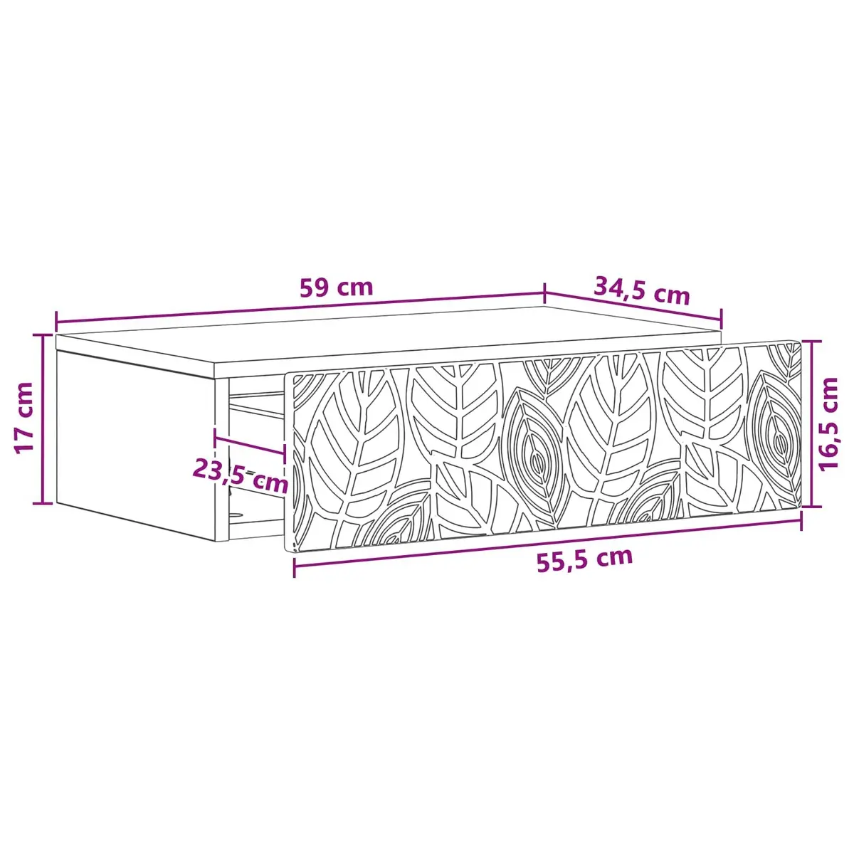 Wall-Mounted Side Table White Storage Cabinet Living Room Bedroom Hallway
