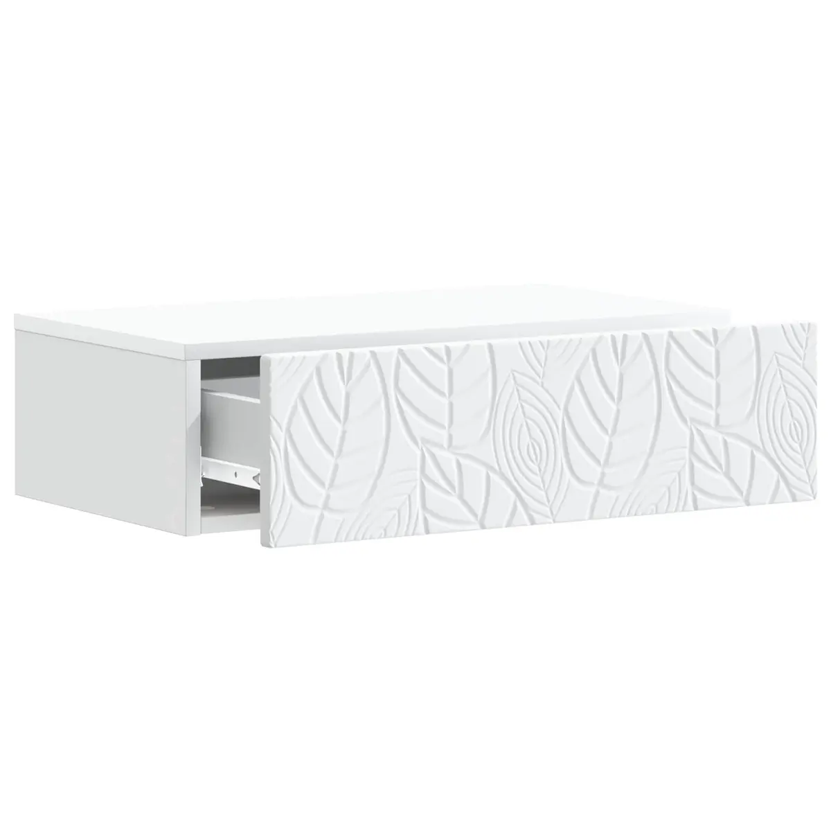 Wall-Mounted Side Table White Storage Drawers Modern Living Room Furniture