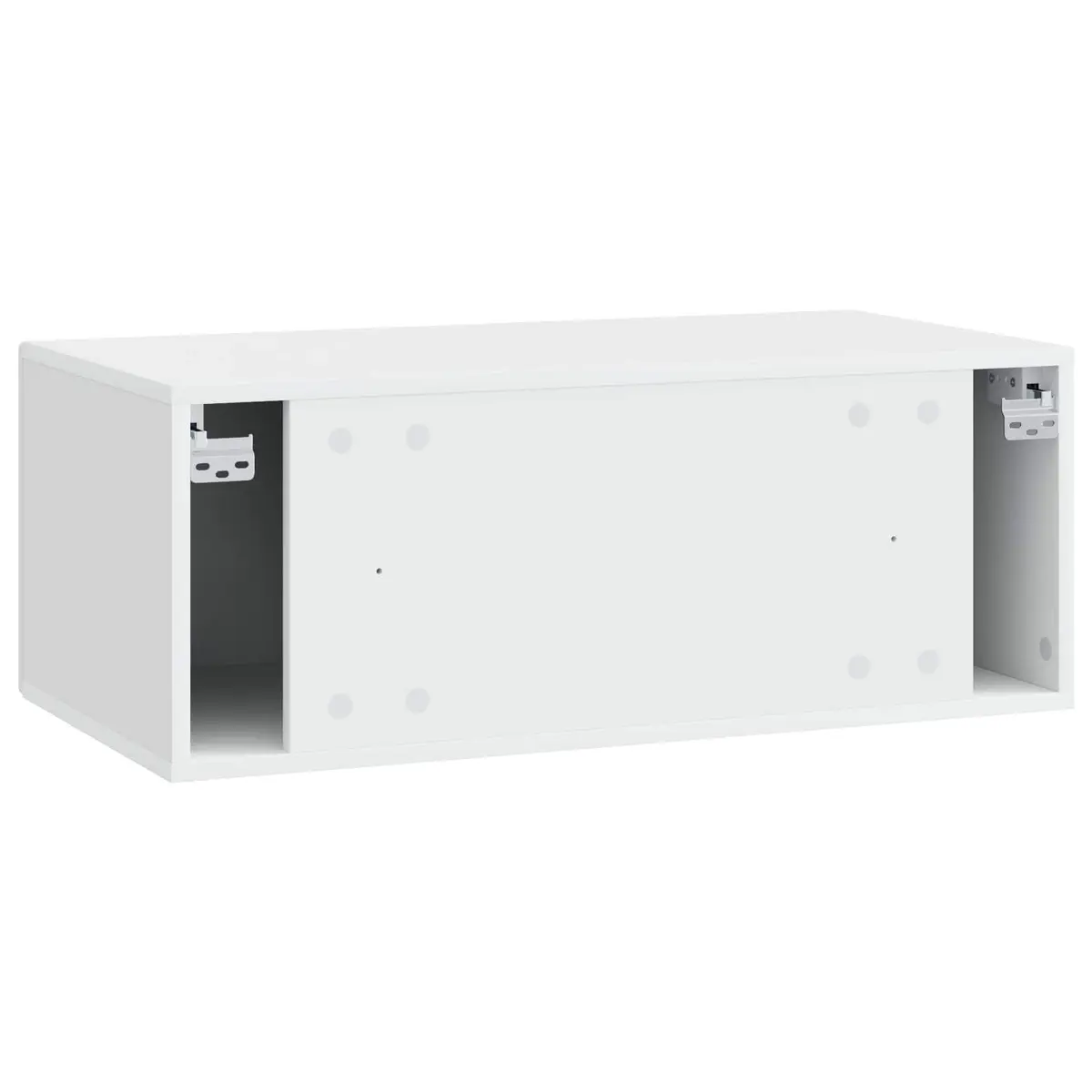 Wall-Mounted TV Cabinet White 98 x 31 cm Storage Unit with 90° Swing Hinge Doors for Living Room Entertainment