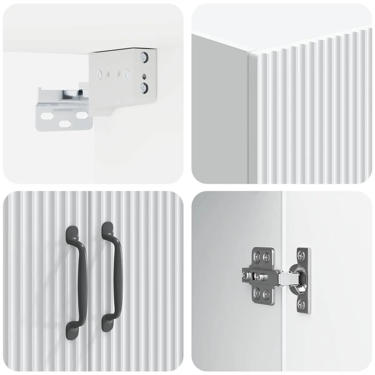 Wall-Mounted Storage Cabinet White 66 x 34.5 x 90 cm Engineered Wood Shelves
