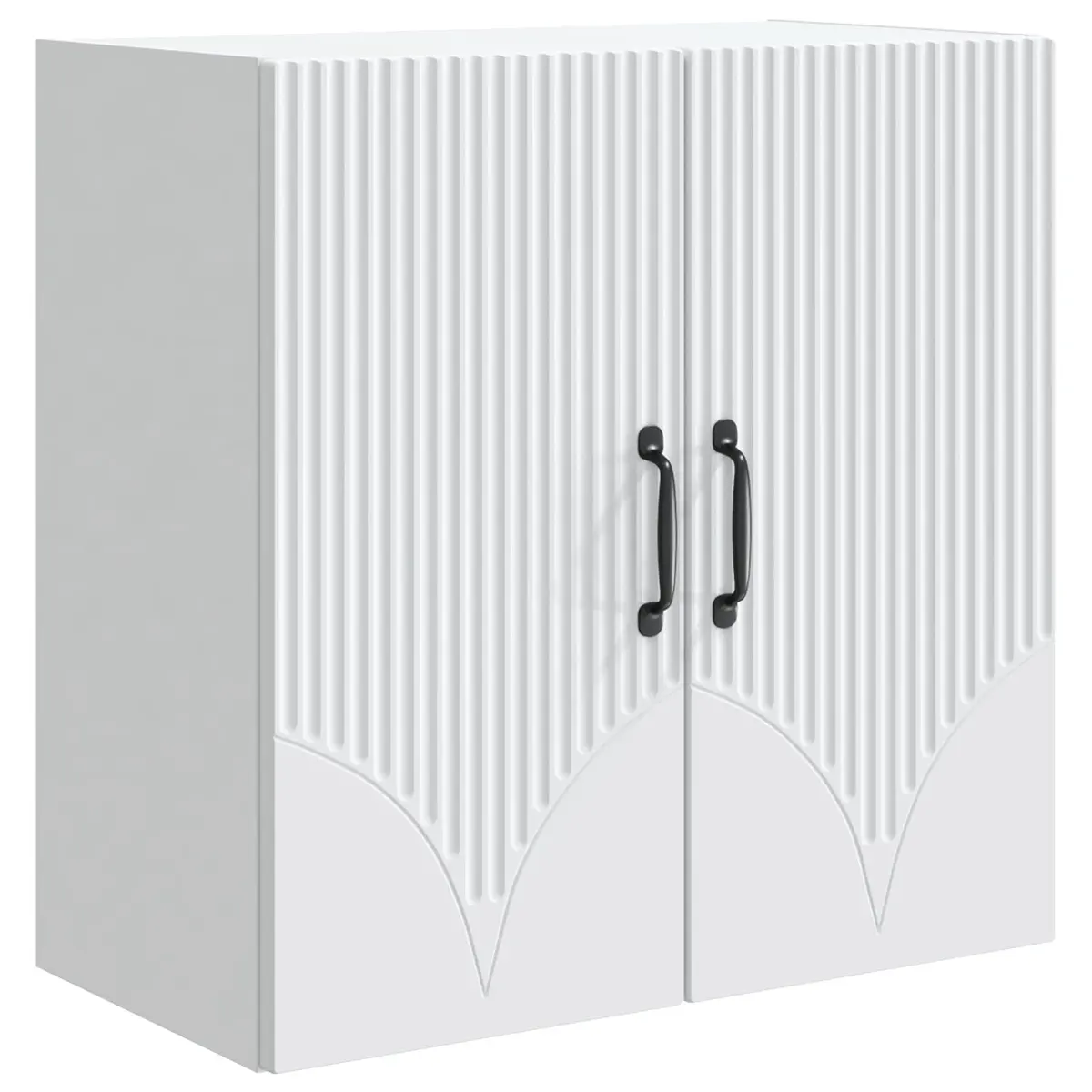 Wall-Mounted Storage Cabinet White Modern Shelves Engineered Wood Living Room