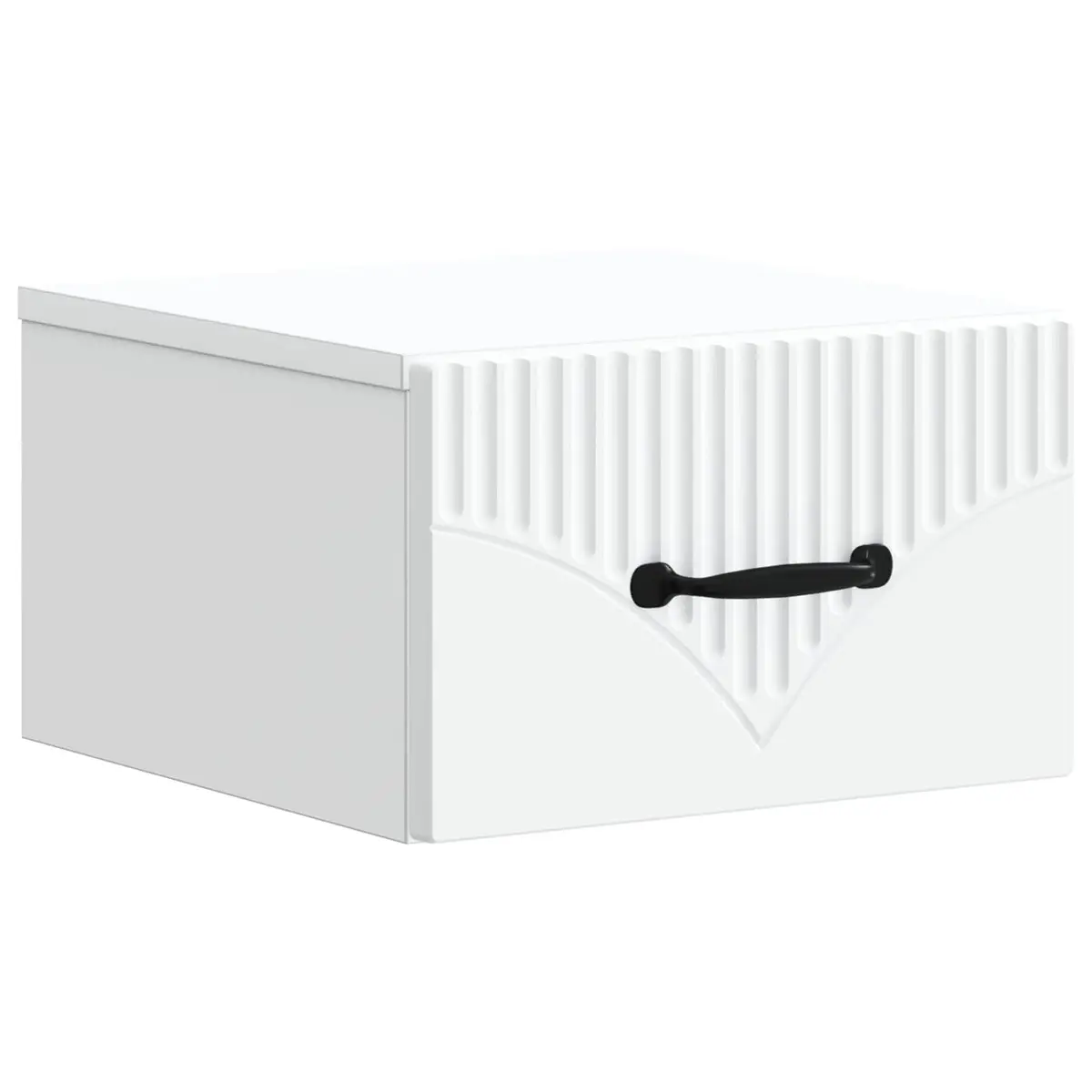 Wall-Mounted Bedside Cabinet White Modern Compact Storage Drawer and Compartment