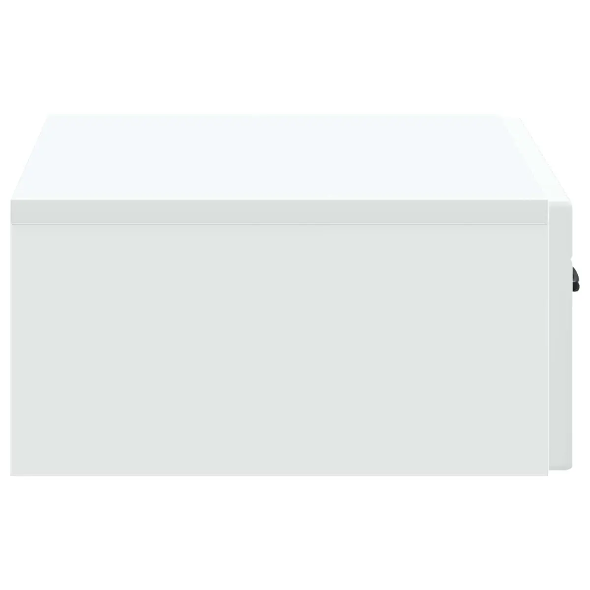 Wall-Mounted Side Table White 59cm Modern Engineered Wood Storage Cabinet