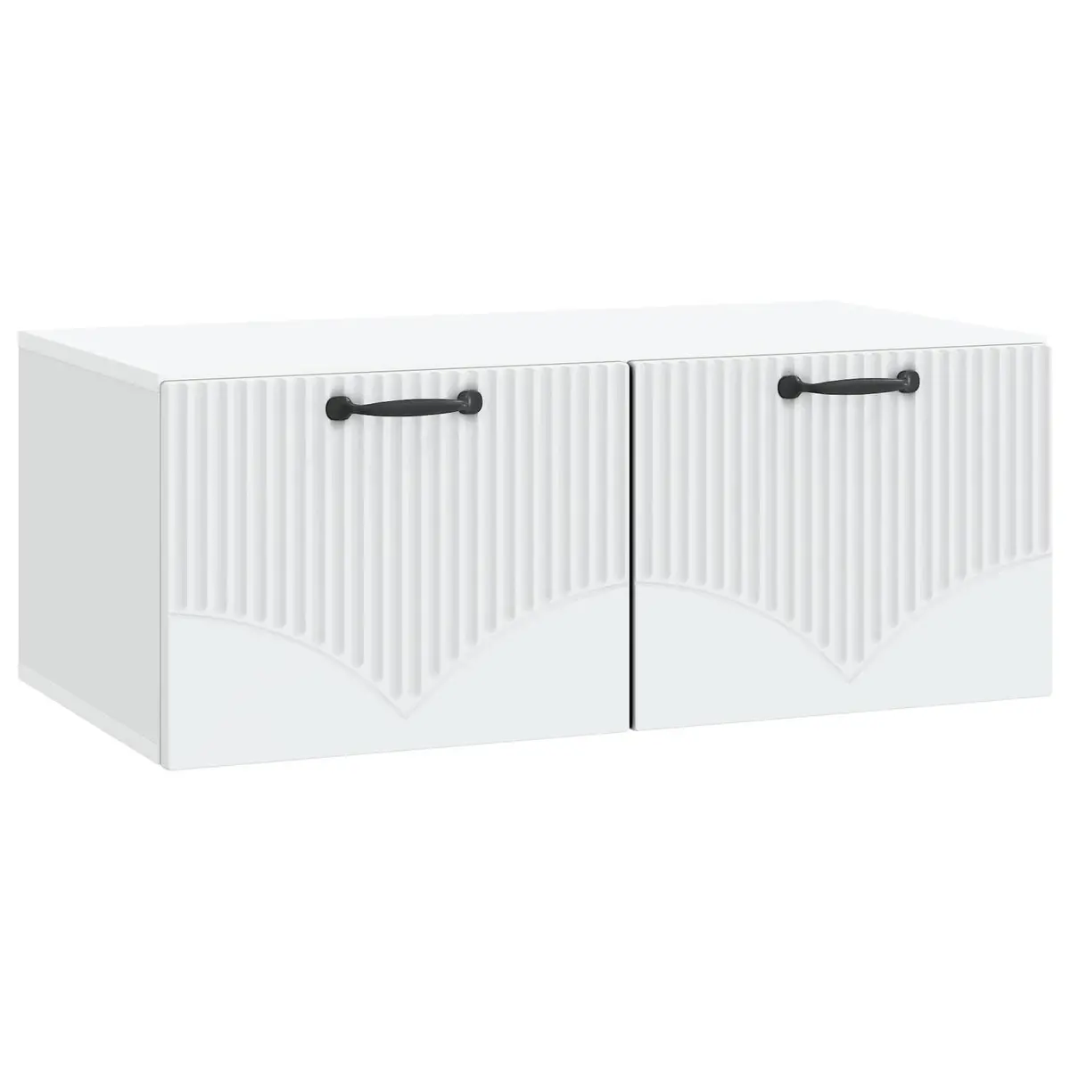 Wall-Mounted TV Cabinet White Modern Storage Unit Entertainment Media Display