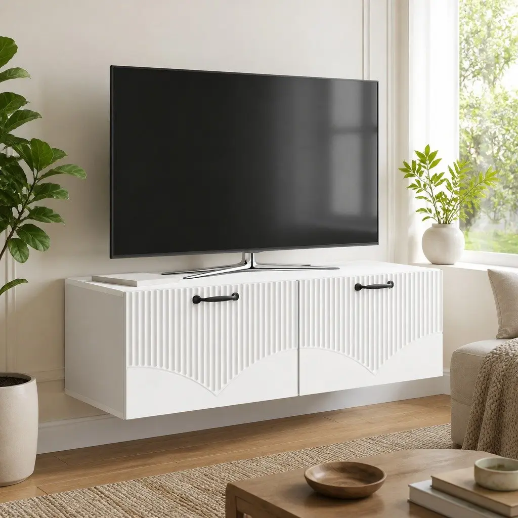 Wall-Mounted TV Cabinet White 98x41x30cm