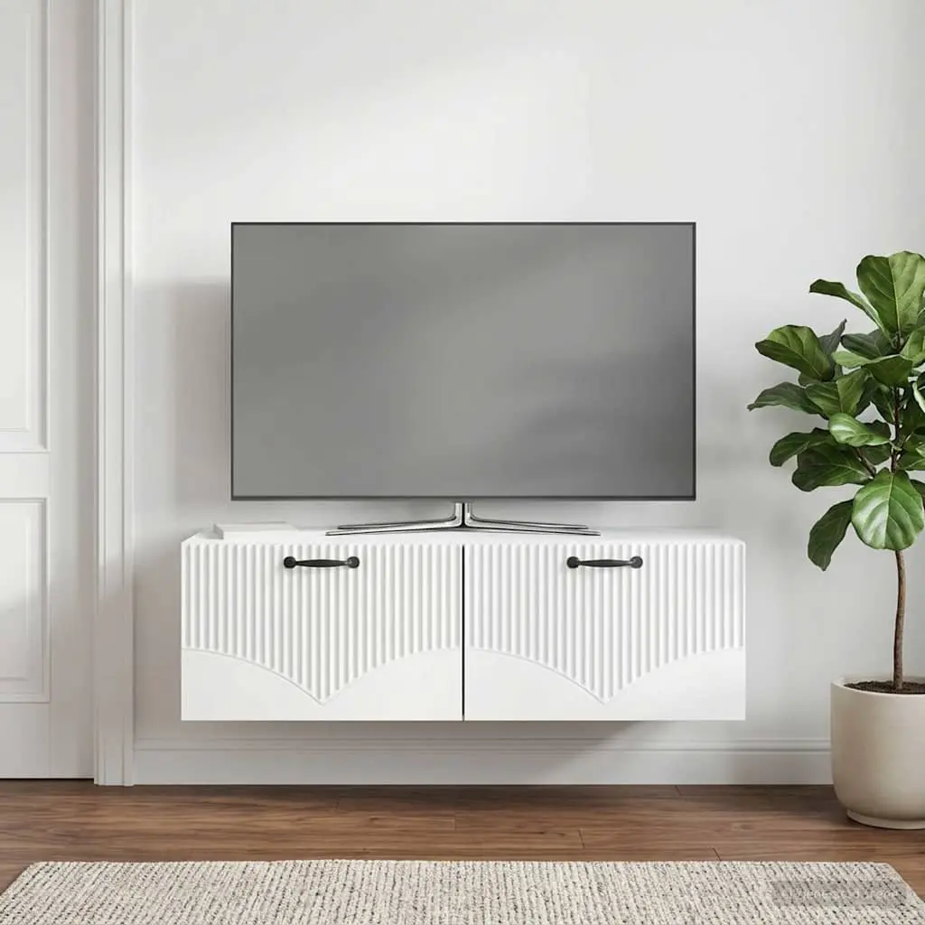 Wall-Mounted TV Cabinet White 98x41x30cm