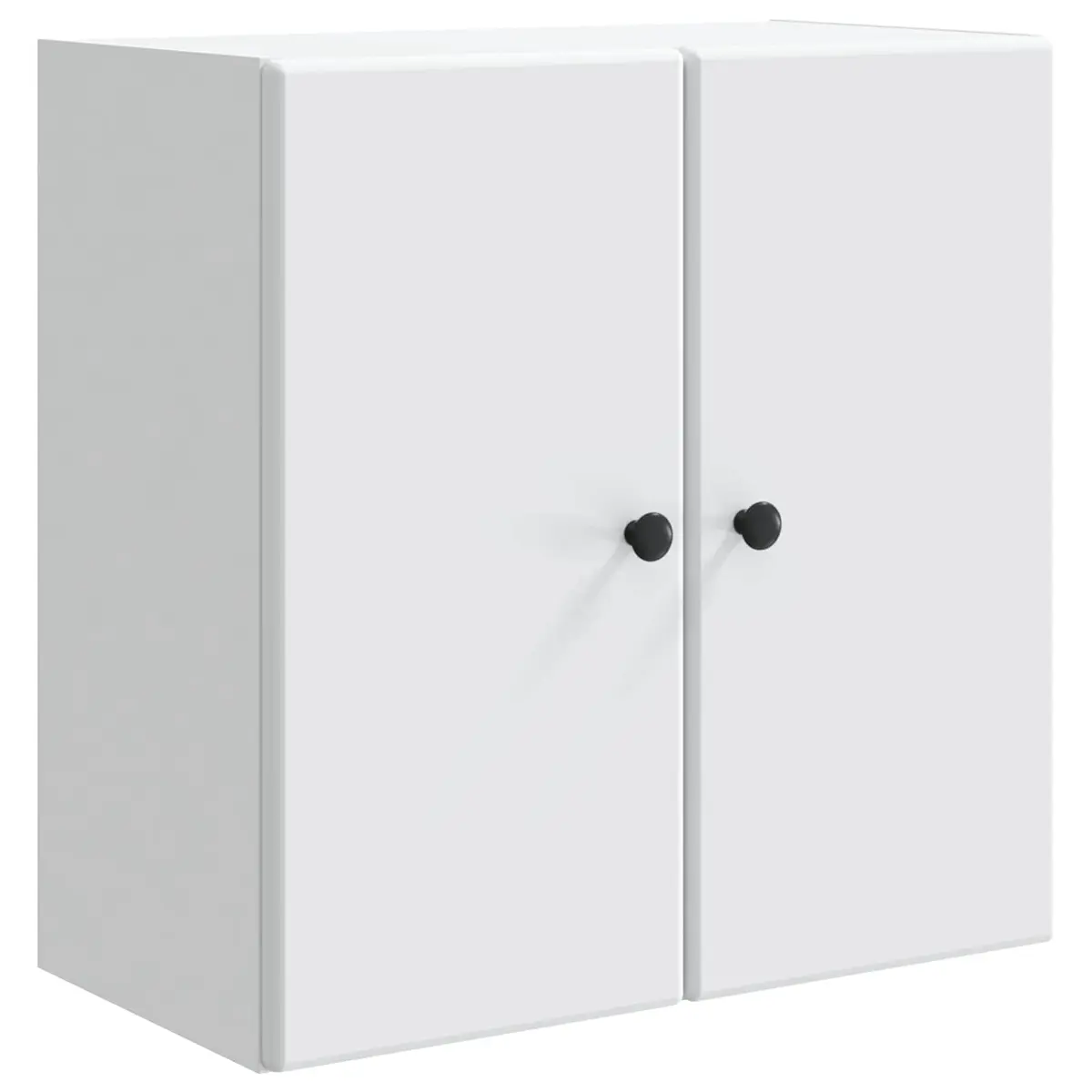 Wall-Mounted Storage Cabinet White 59x31x60cm Engineered Wood Shelves Door