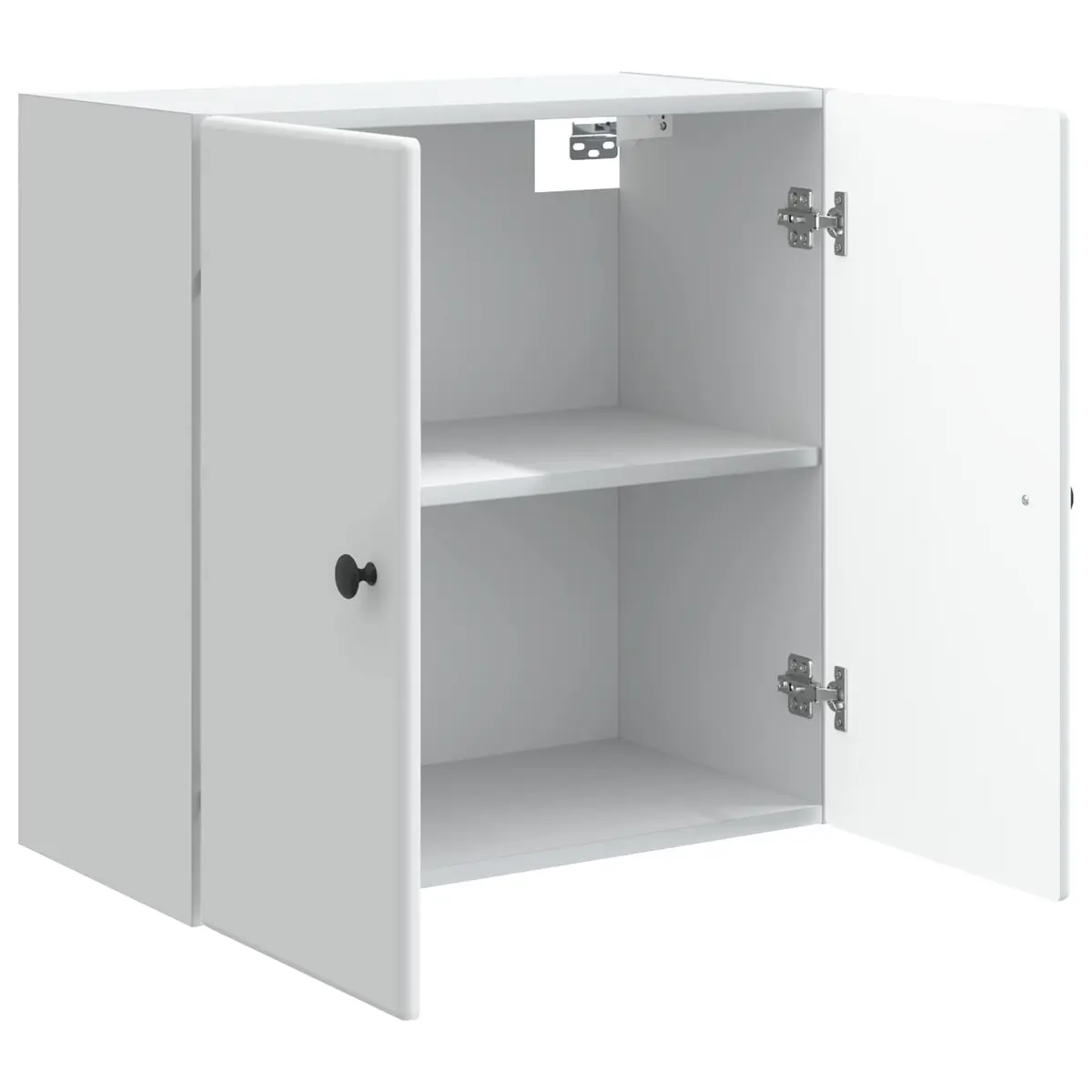 Wall-Mounted Storage Cabinet White 59x31x60cm Engineered Wood Shelves Door