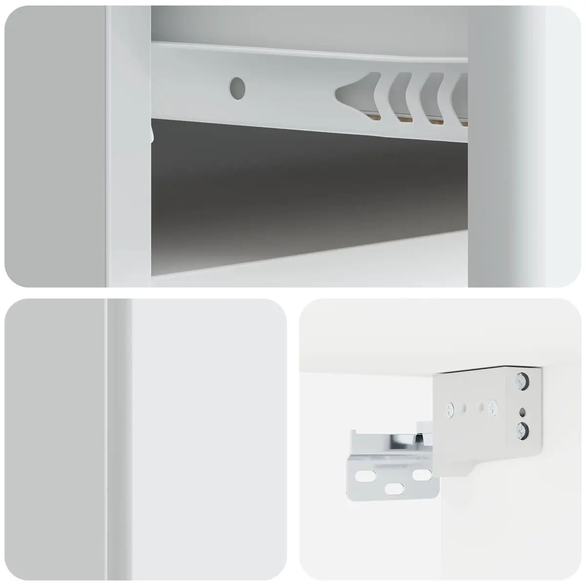 Wall-Mounted Bedside Cabinet White Compact Modern Storage Drawer Shelf