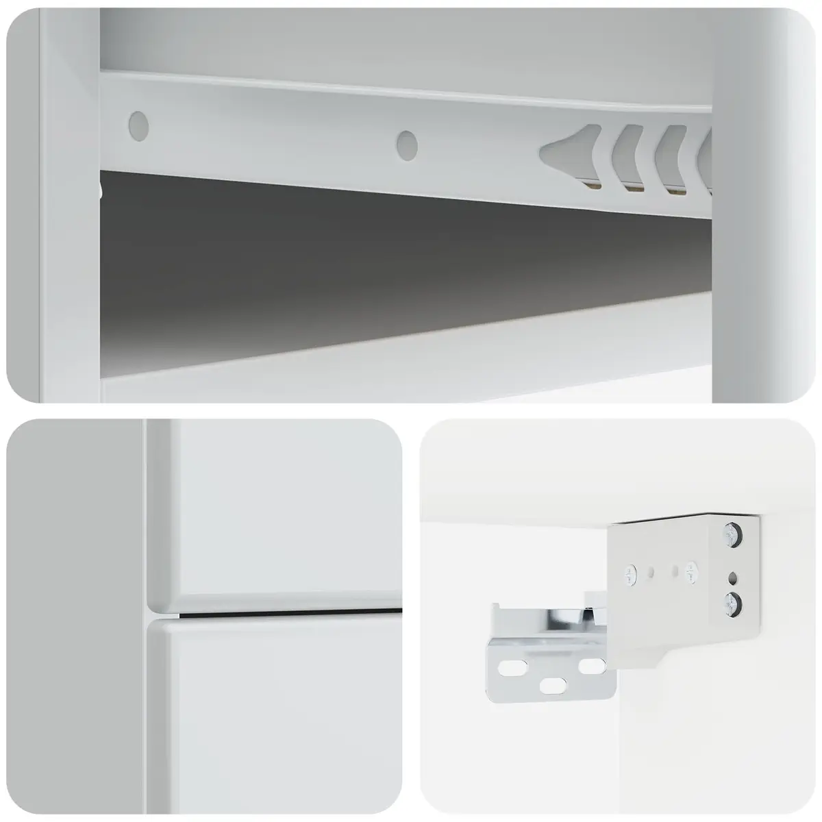 Wall-Mounted Bedside Cabinet White Compact Storage Drawer and Compartment