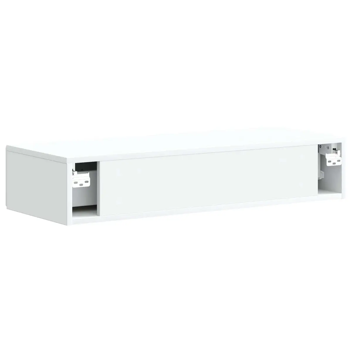 Wall-Mounted Side Table White Storage Cabinet with Drawers Modern Design 87.5cm
