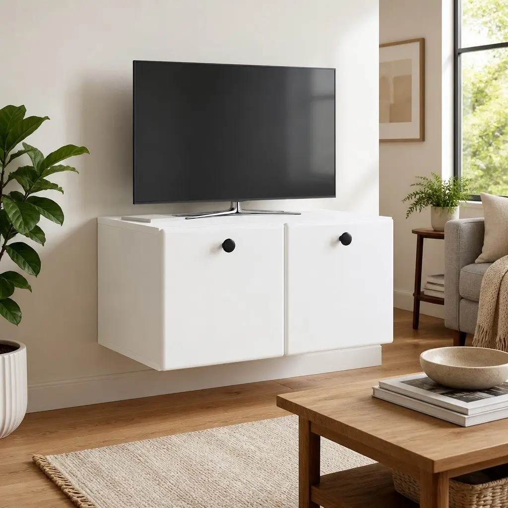 Wall-Mounted TV Cabinet with Ample Storage