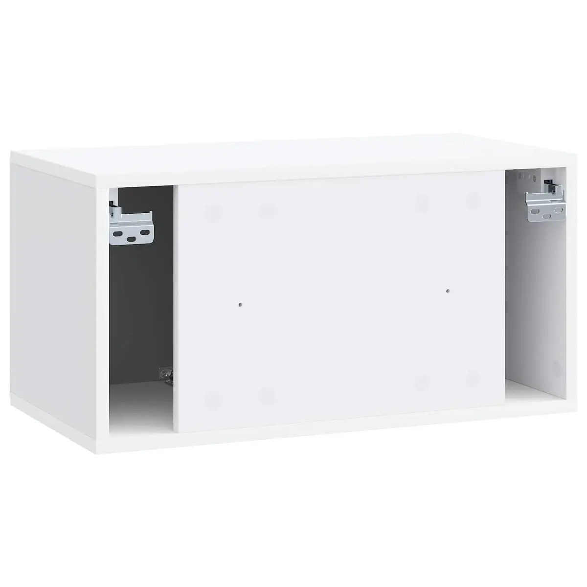 Wall-Mounted Cabinet Storage Unit White Engineered Wood Compact 59.5x31x30cm 90 Degree Swing Doors