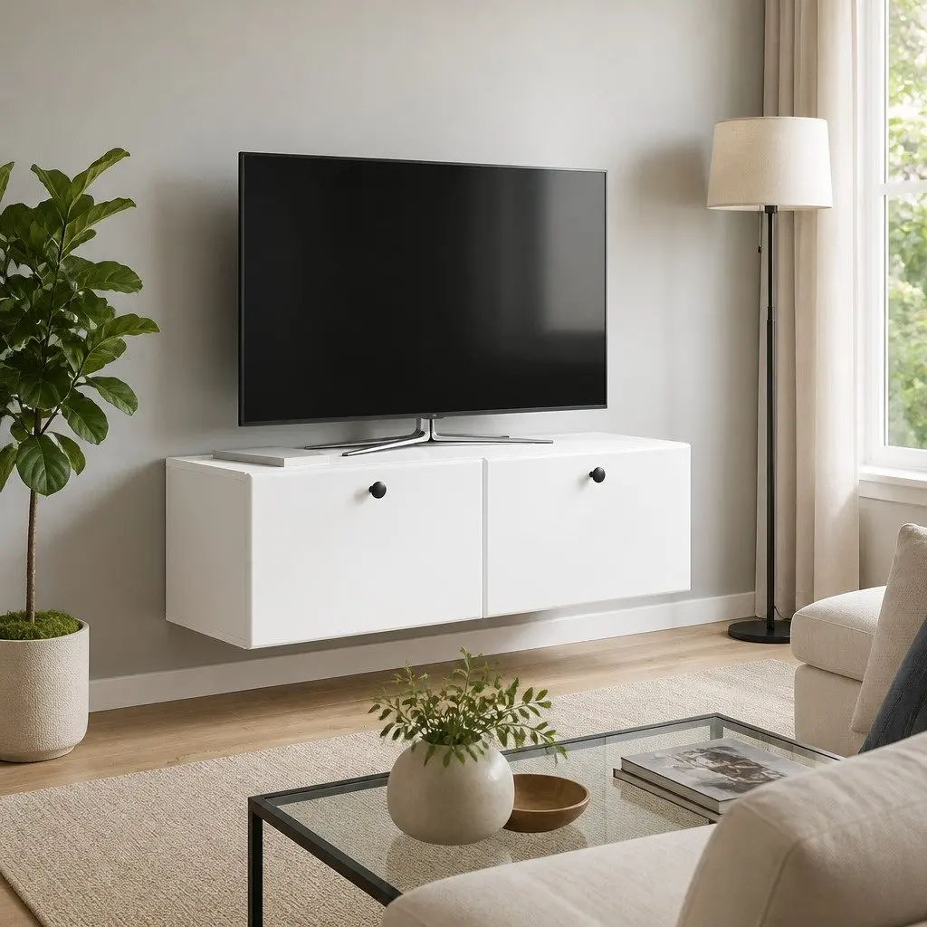 Wall-Mounted TV Cabinet with Easy Access