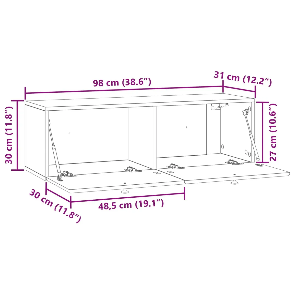 Wall-Mounted TV Cabinet with Easy Access