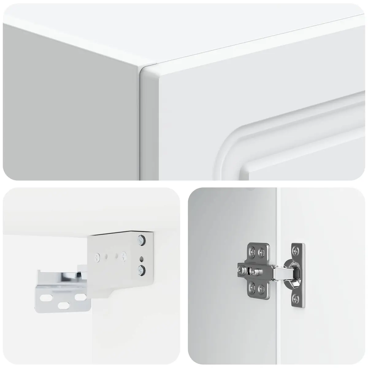 Wall-Mounted Storage Cabinet White 33 x 34.5 x 90 cm Engineered Wood Adjustable Shelves