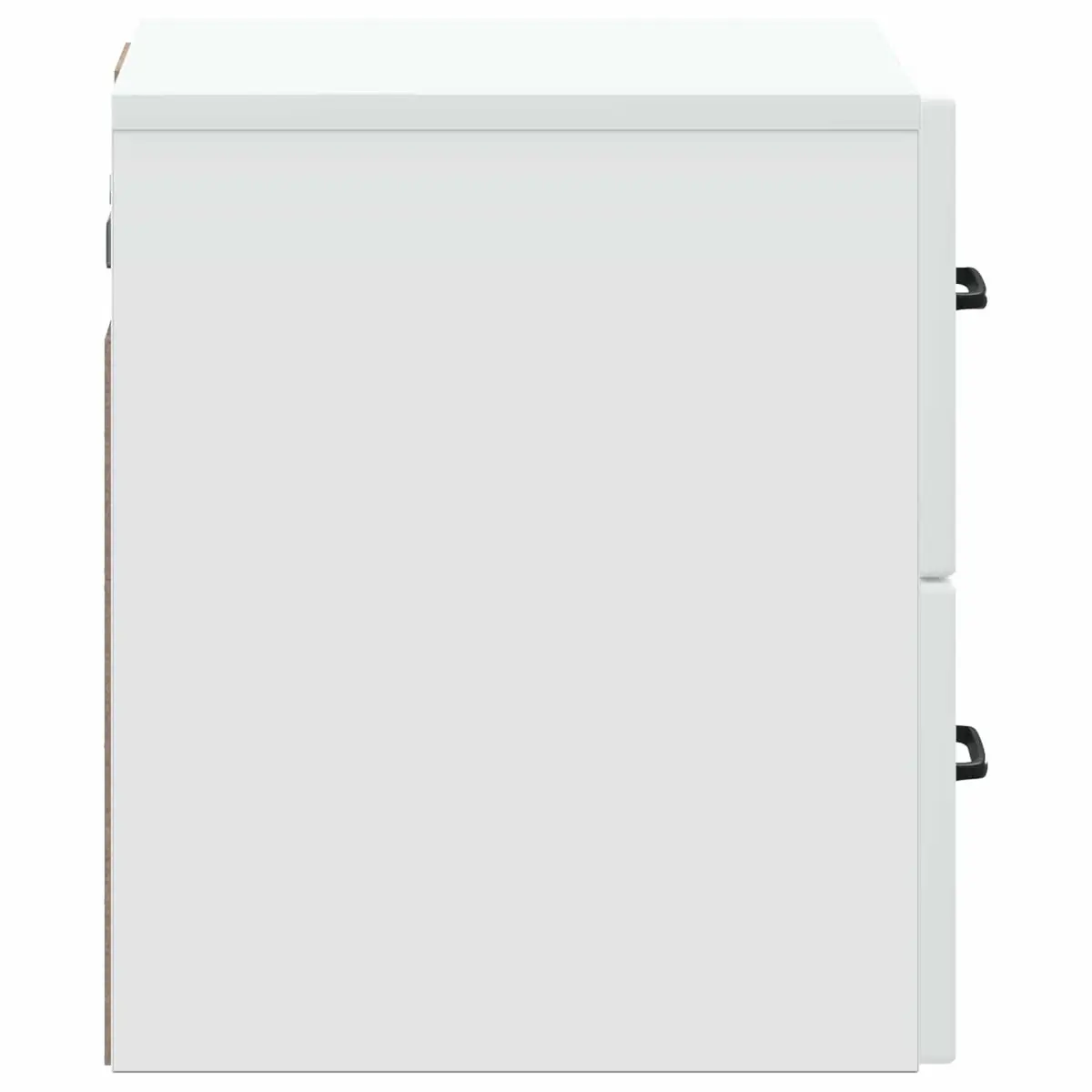 Wall-Mounted Bedside Cabinet White Storage Compartments Sliding Doors Modern