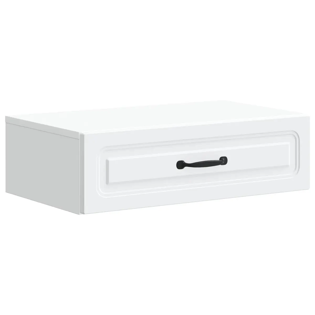 Wall-Mounted Side Table White 59 x 34.5 x 17 cm Floating Storage Cabinet