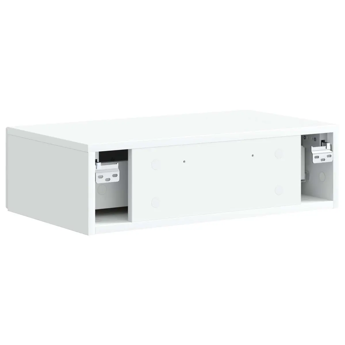Wall-Mounted Side Table White 59 x 34.5 x 17 cm Floating Storage Cabinet