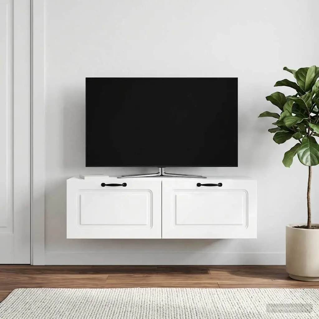 White TV Cabinet for Wall Mounting