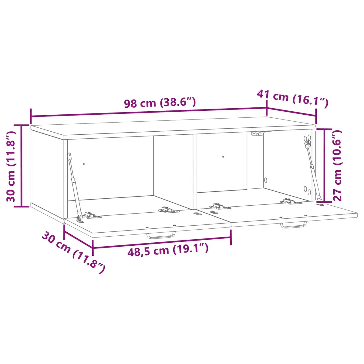 White TV Cabinet for Wall Mounting