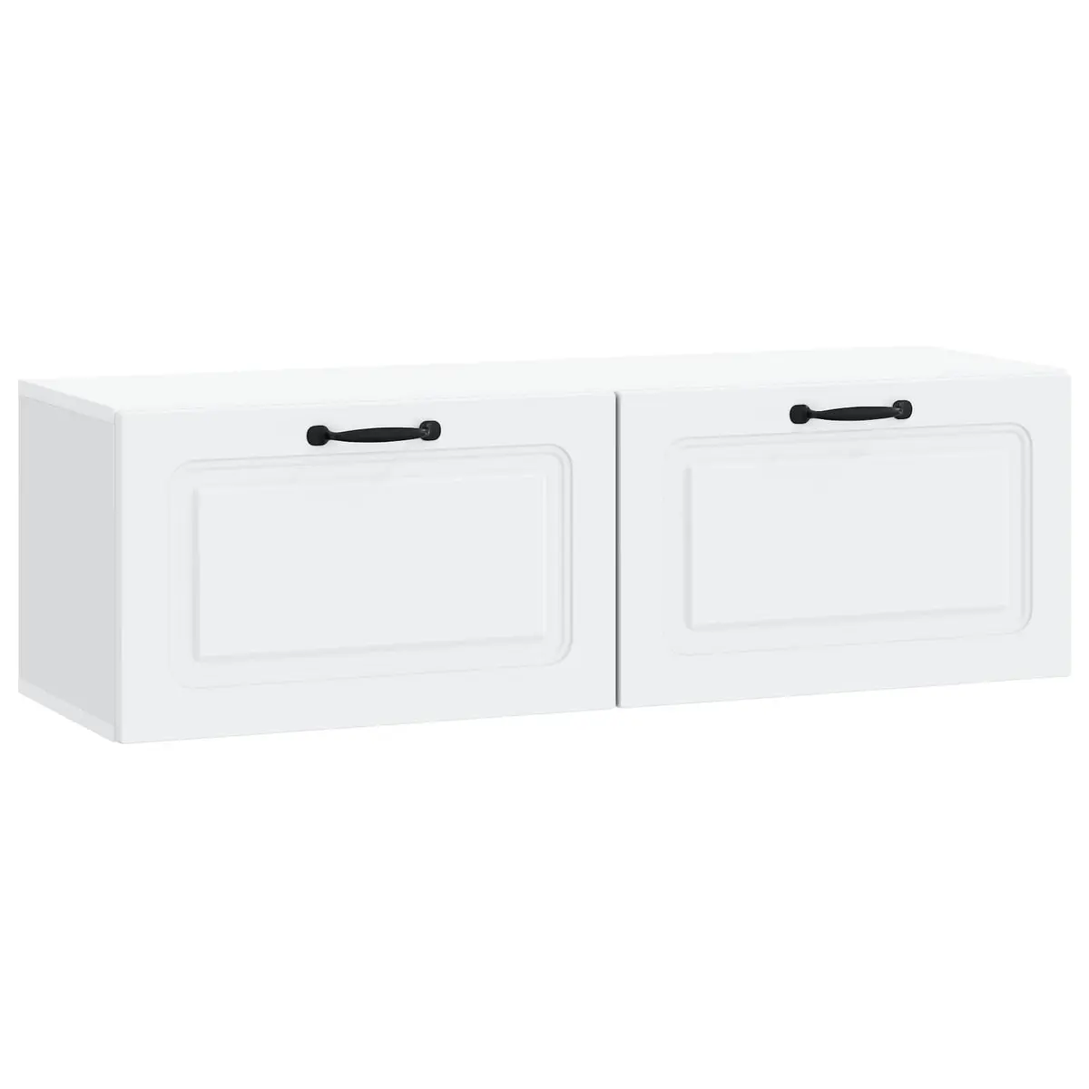 Wall-Mounted TV Cabinet White 98 x 31 x 30 cm Entertainment Unit Storage Shelves