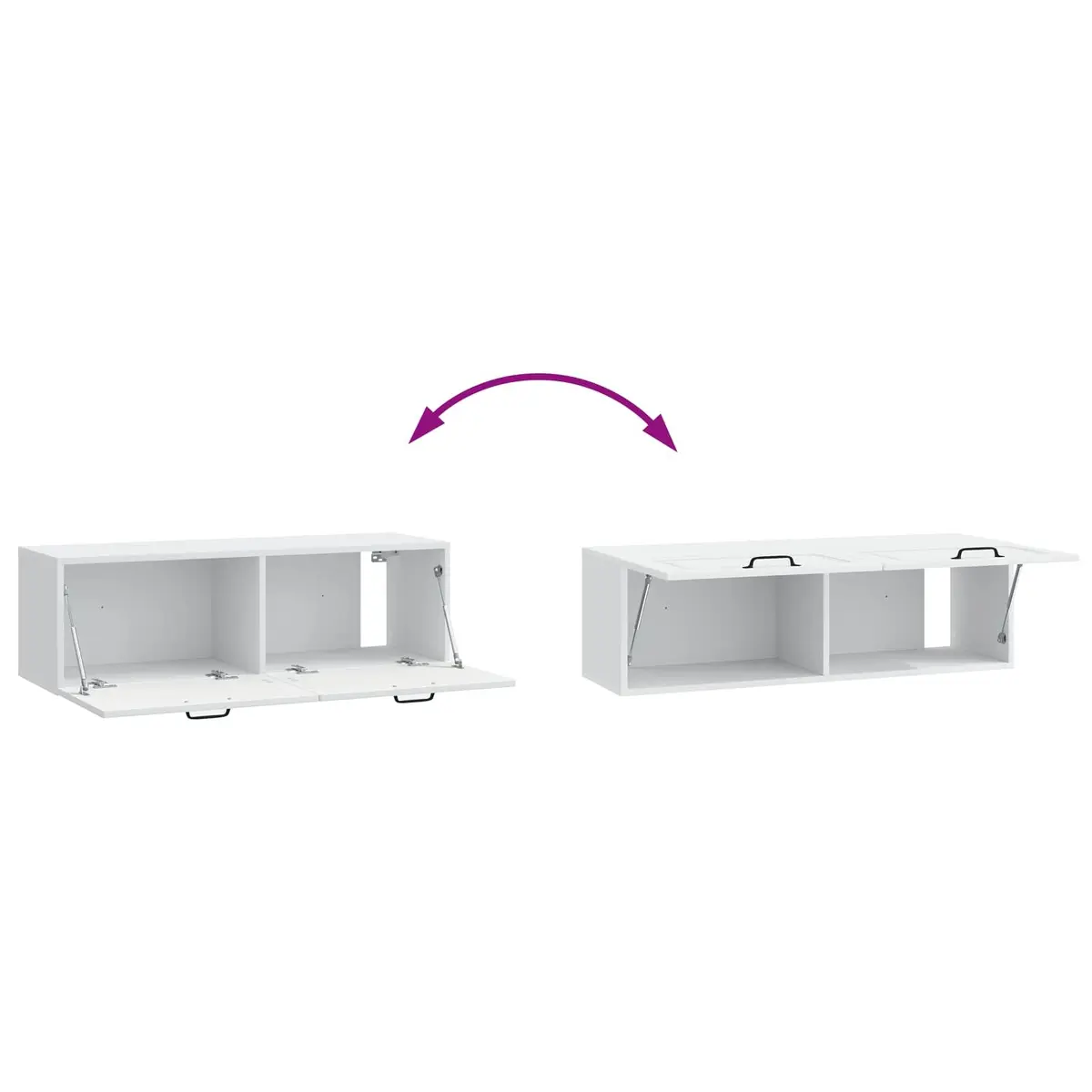 Wall-Mounted TV Cabinet White 98 x 31 x 30 cm Entertainment Unit Storage Shelves