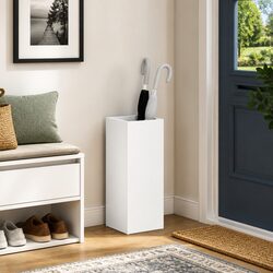 Concise and Stylish Umbrella Stand in White Wood