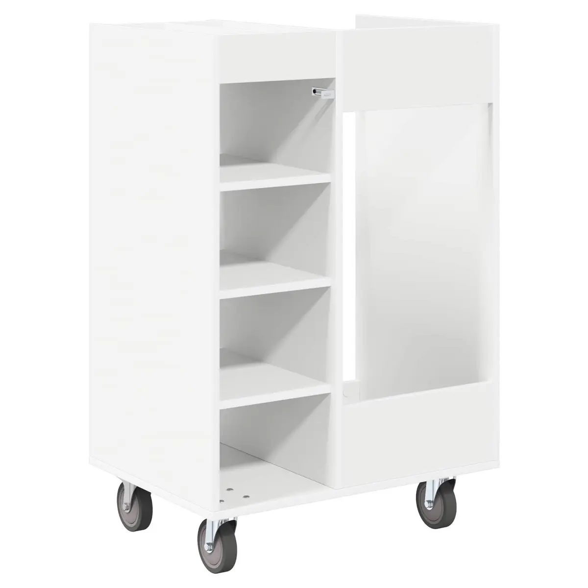 Wooden Golf Cabinet White Rectangular Free-standing Storage Organizer