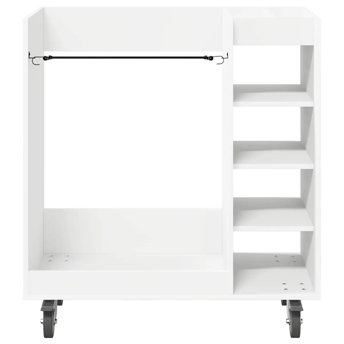 Golf Cabinet White Wooden Indoor Storage with Shelves and Wheels