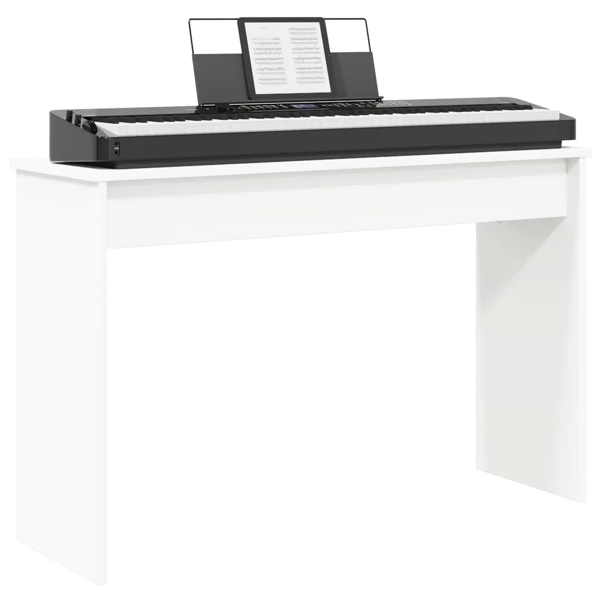 Keyboard Stand White Engineered Wood Musical Instrument Support 100x32x64cm