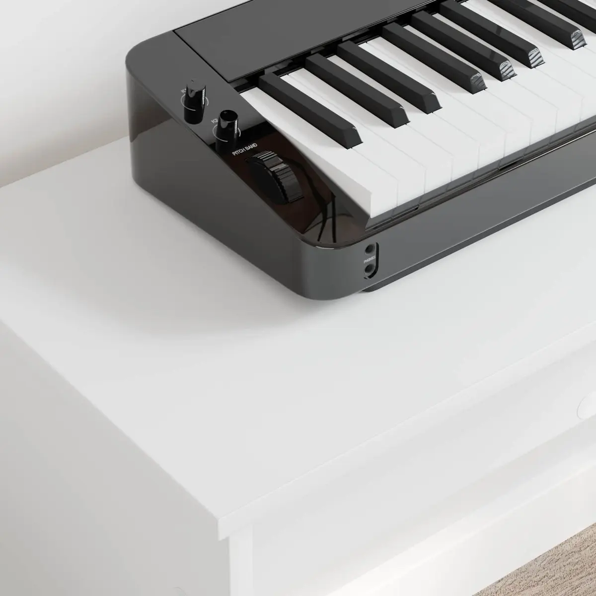 Keyboard Stand White Engineered Wood Musical Instrument Support 100x32x64cm