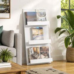 Compact and Stylish Magazine Rack in White