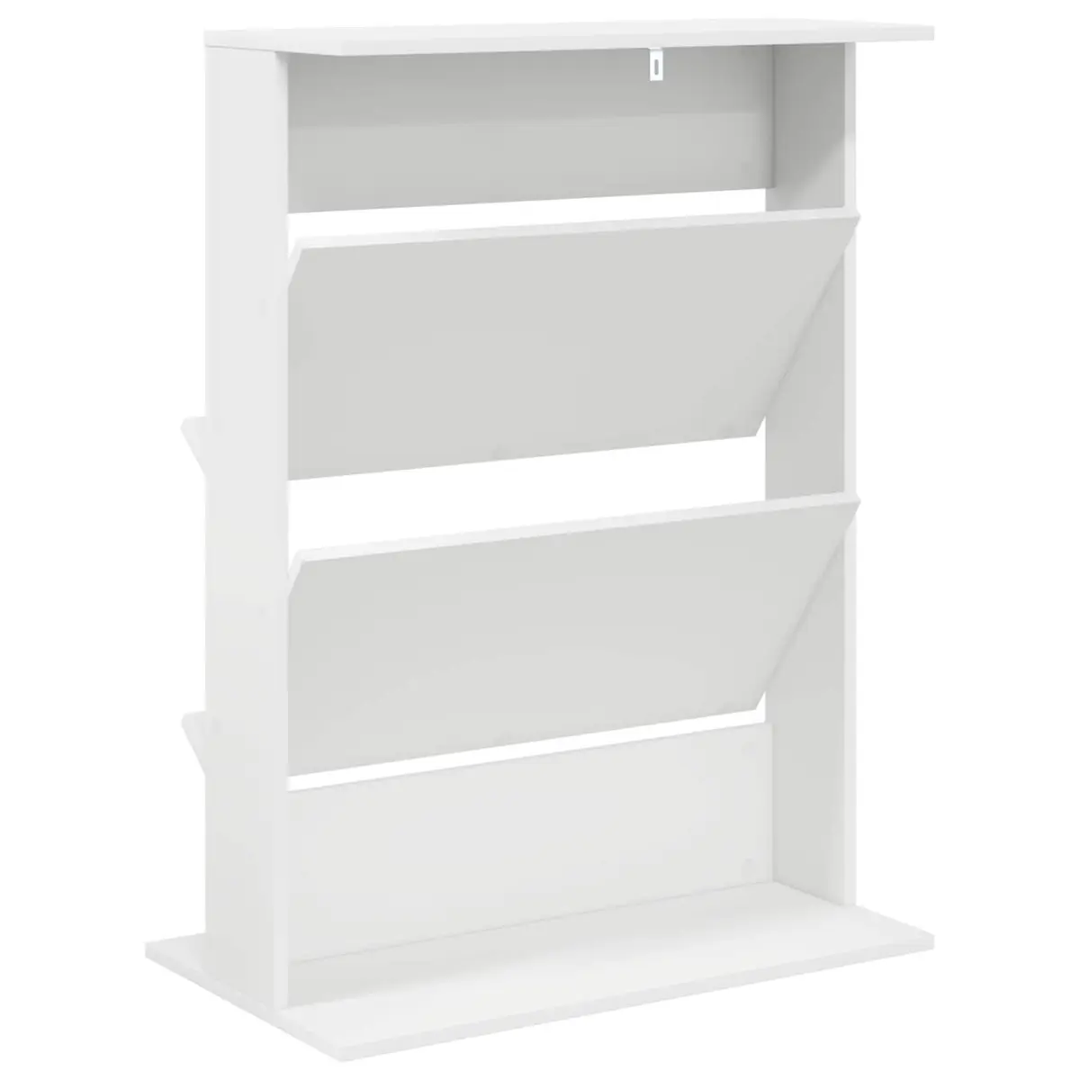 Magazine Rack with Shelf White Storage Organizer Living Room Office Bedroom