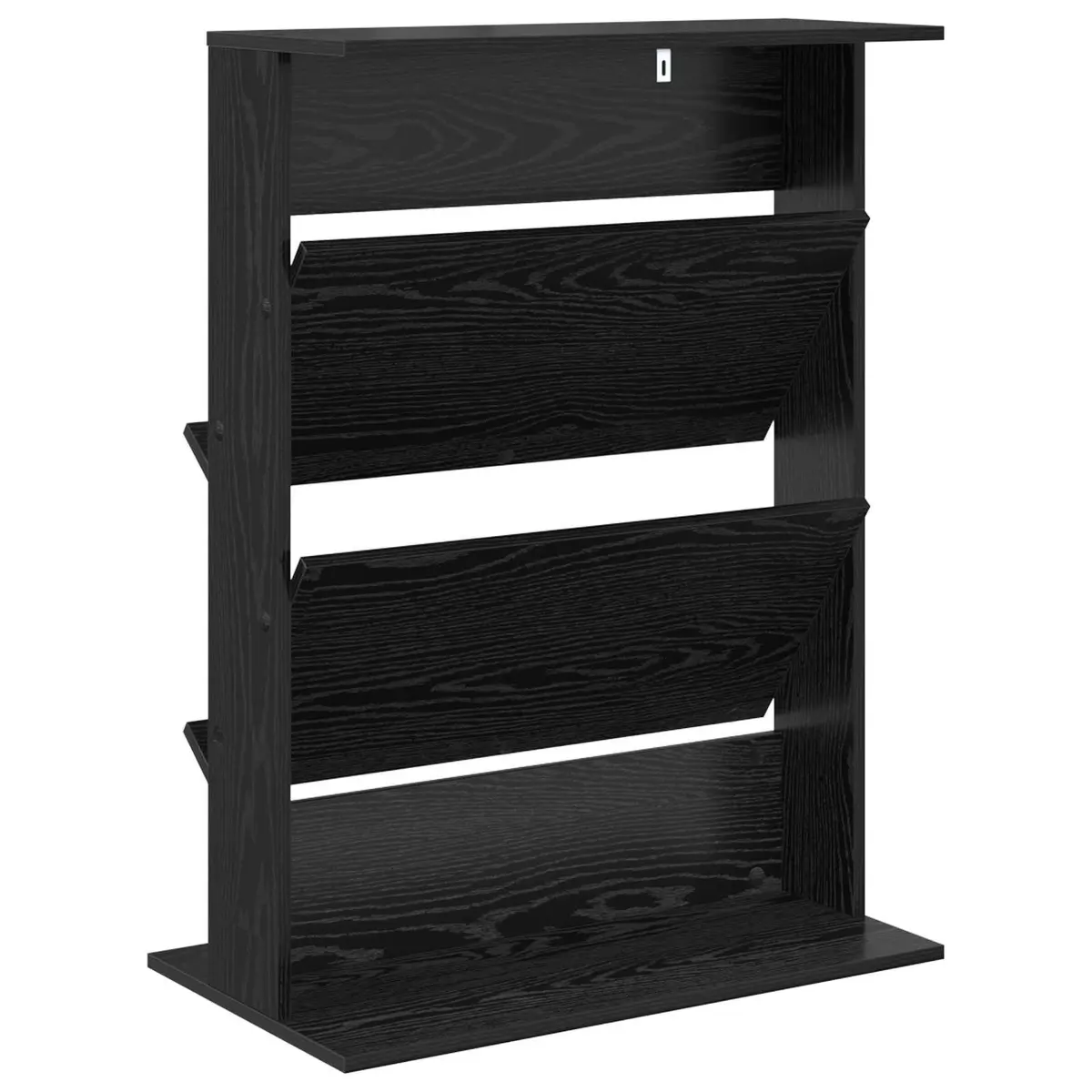 Magazine Rack Black Oak Storage Shelving Unit Engineered Wood Organiser Living