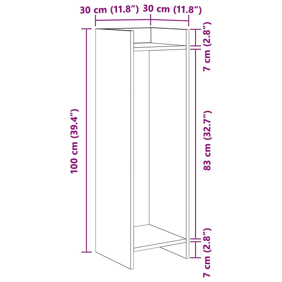 Plant Stand White 30 x 30 x 100 cm Vertical Display Organizer 2 pcs