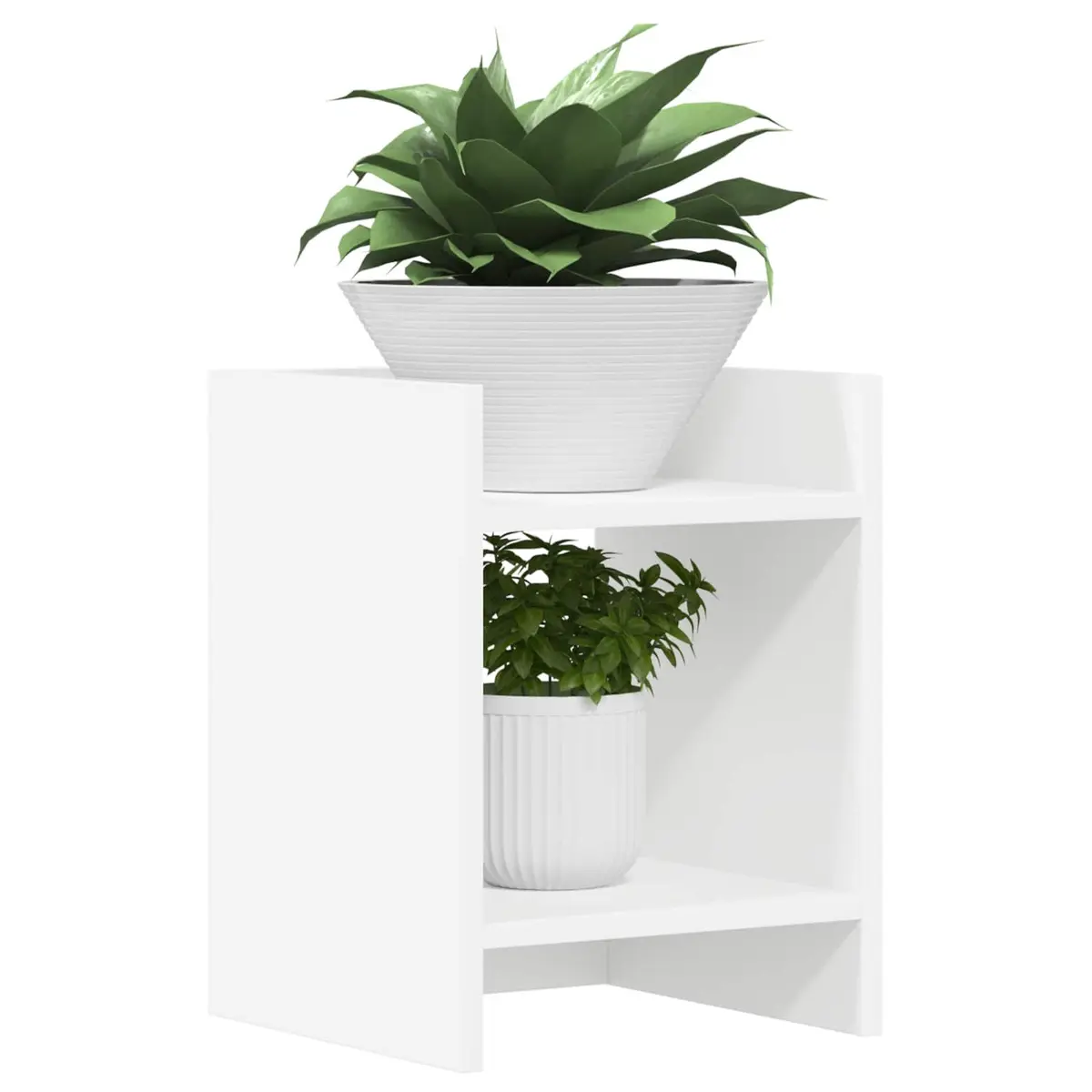 Plant Stand White 30x30x40cm Indoor Modern Decor Display Shelf 2 Pieces