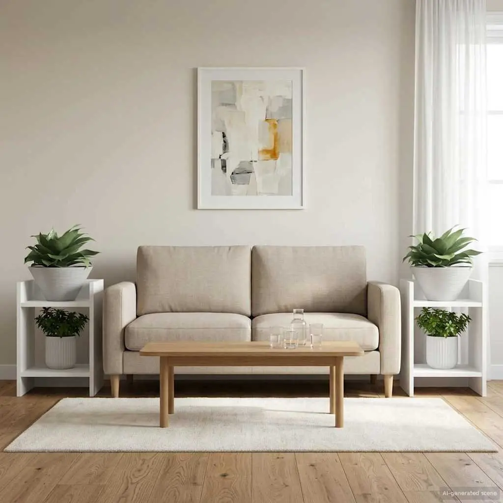 Plant Stand White 30x30x40cm Indoor Modern Decor Display Shelf 2 Pieces