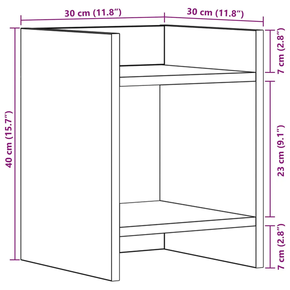 Plant Stand White 30x30x40cm Indoor Modern Decor Display Shelf 2 Pieces
