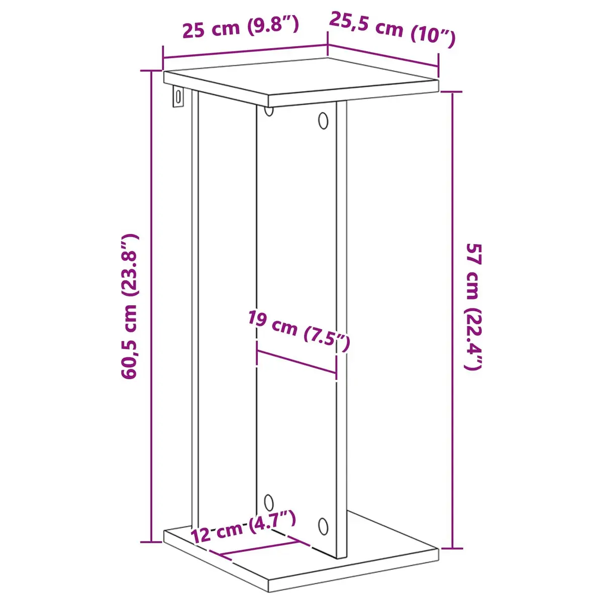 Plant Stand White 25 x 25.5 x 60.5 cm Multi-Tier Engineered Wood Indoor