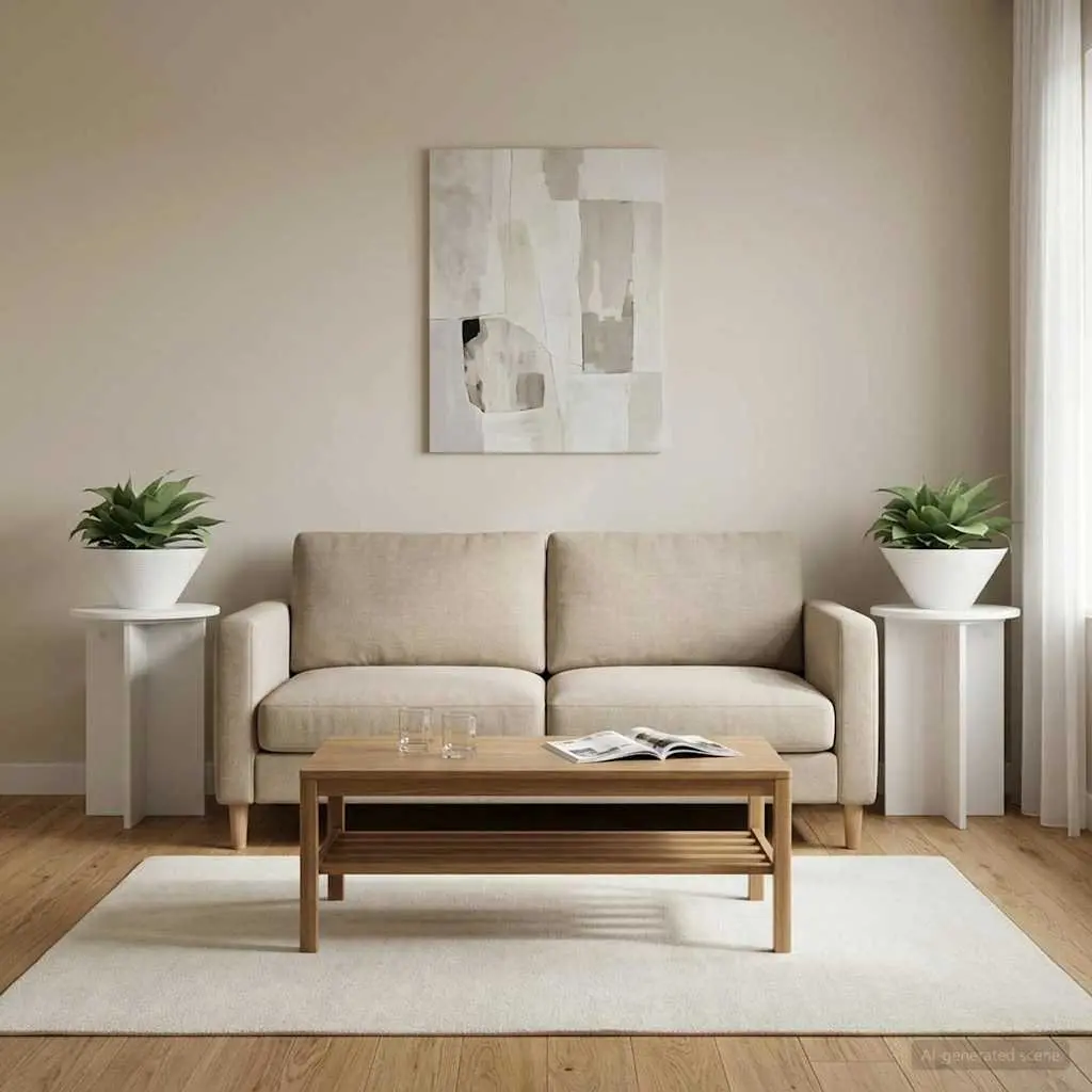 Plant Stand White 40cm Modern Engineered Wood Indoor Display 2 Pieces