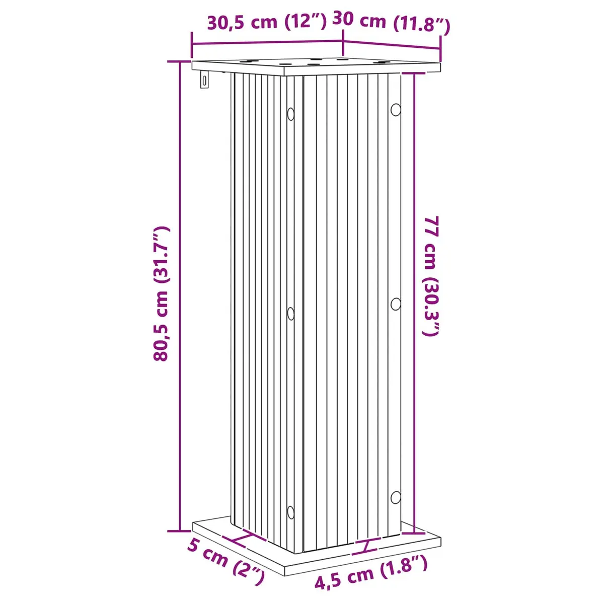 Plant Stand 2 Pieces White Indoor Display Riser Home Garden Décor 30.5 x 30 x