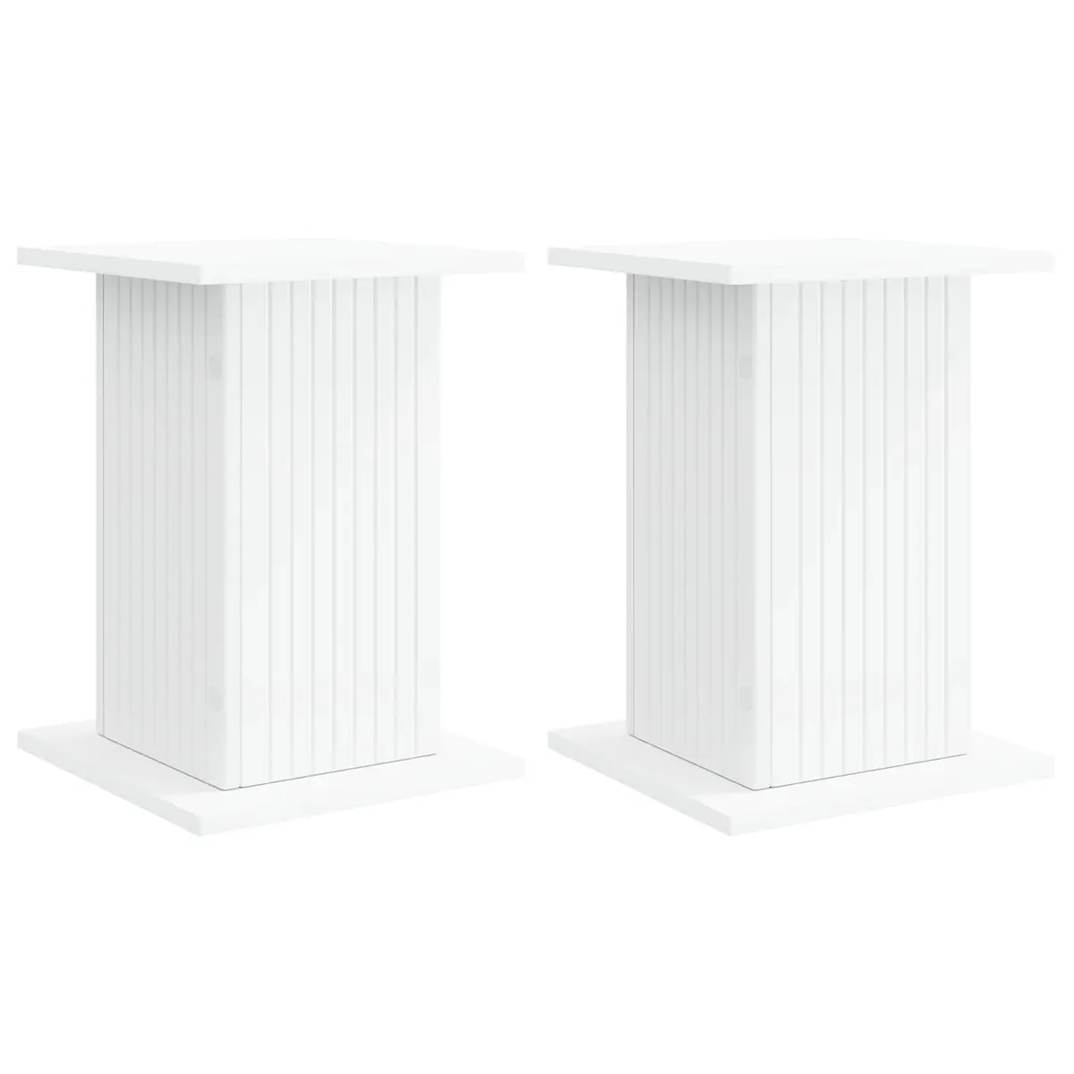 Plant Stand White 30.5cm Modern Indoor Display Riser 2 Pieces
